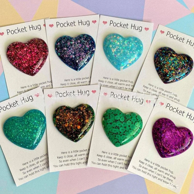 A Little Pocket Hug Heart for Daughter Birthday Gifts from Mom Miss You Gifts for Big Little Sister