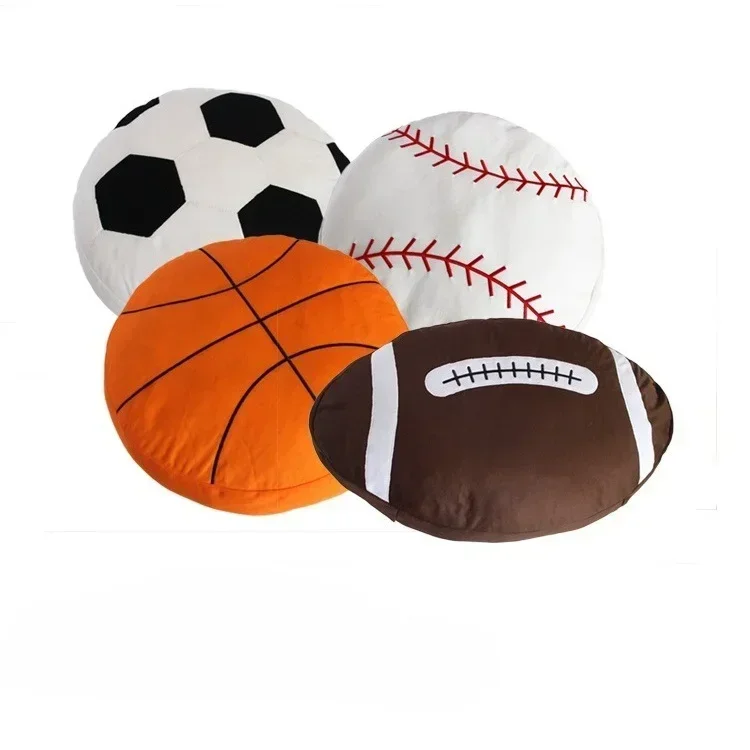 Creative Football Pillow Birthday Gift Cushion Doll  Floor Cushion  Chair Cushion Simulated Basketball Plush Toy Cushion 2