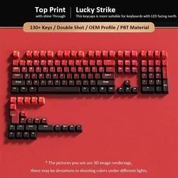 Lavender Top Print RGB Backlit OEM Profile PBT Double Shot Keycap Set (135 Keys) (Lucky Red)