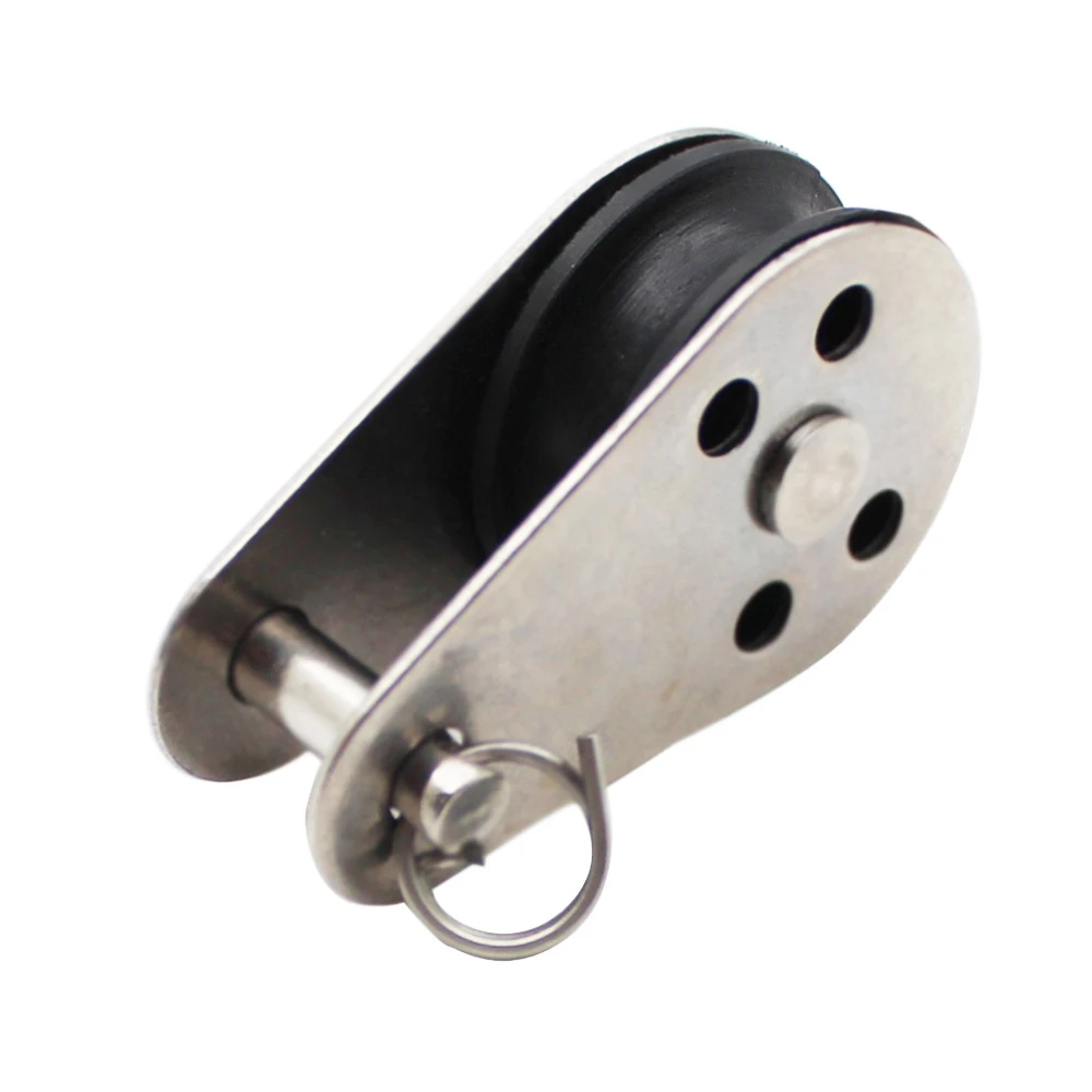5PCS Stainless Steel M25 Pulley Block Hanging Wire Towing Wheel Lifting Wire Rope Cable Pulley Roller 4