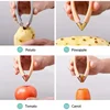 Kitchen Stainless Steel Pineapple Eye Corer Fruit Vegetable Knives Stem Remover Clip Strawberry Huller Peeler Tweezers Gadgets 4