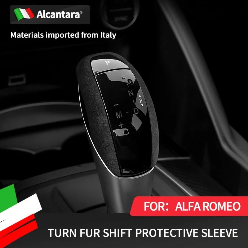 

Alcantara Car Gear Shift Handle Knob Protective Cover Trim Stikcer For Alfa Romeo Giulia Stelvio Interior Modifed Accessories