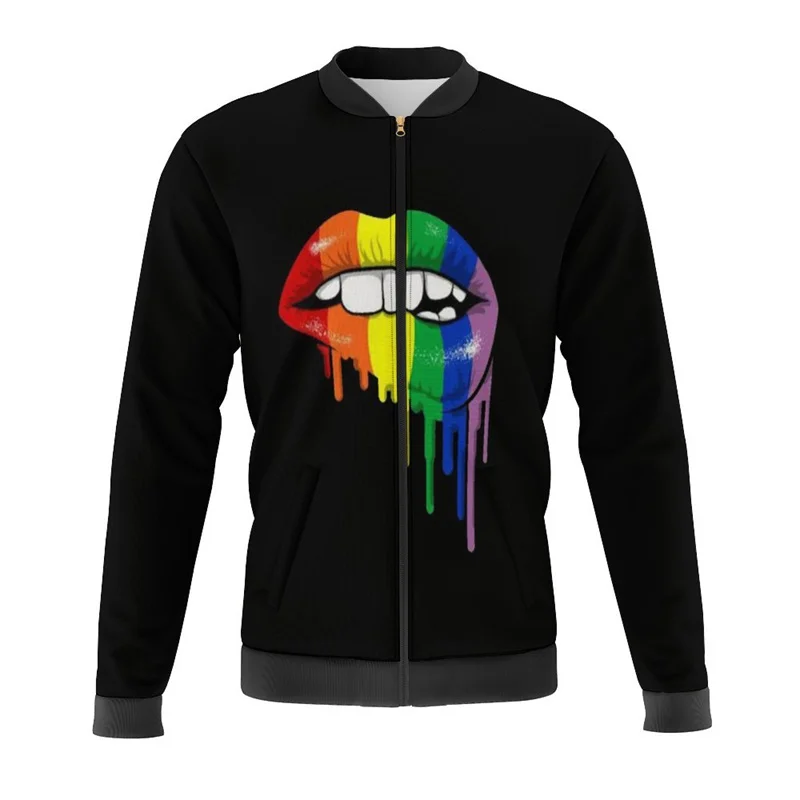 LGBT Gay Rainbow 3d Printed giacche Bomber Jacket Harajuku autunno e inverno Street Fashion Cool Zipper tute capispalla maschile 1