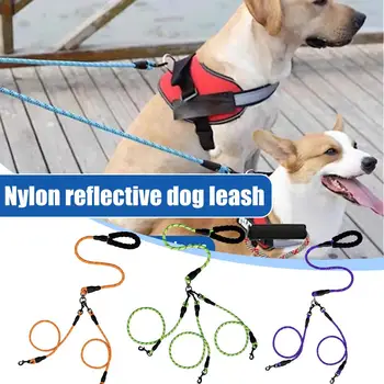 Dog Leash Reflective Double Leashes For Two Dogs Walking Soft Padded Handle Dogs Leash Drag Three Four Dog Chew Proof Pet C M4H3 1