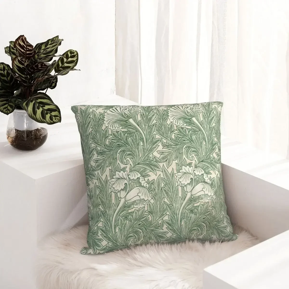 Farmhouse Set Di 4 Federe Decorative Per Cuscini 45x45 Cm - Cotone E Lino Con Motivo Floreale Vintage