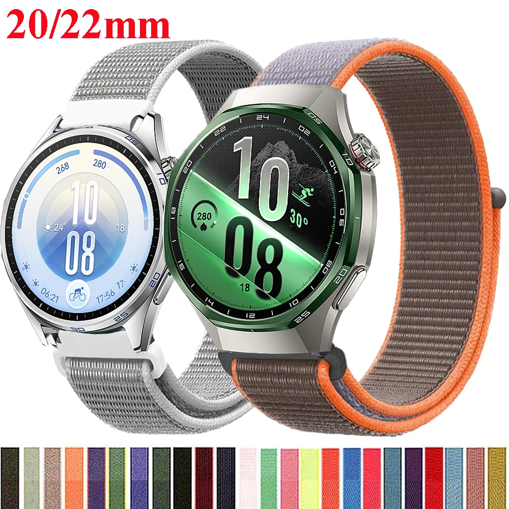 Nylon Loop Sports Bracelet Band, 20mm/22mm Strap