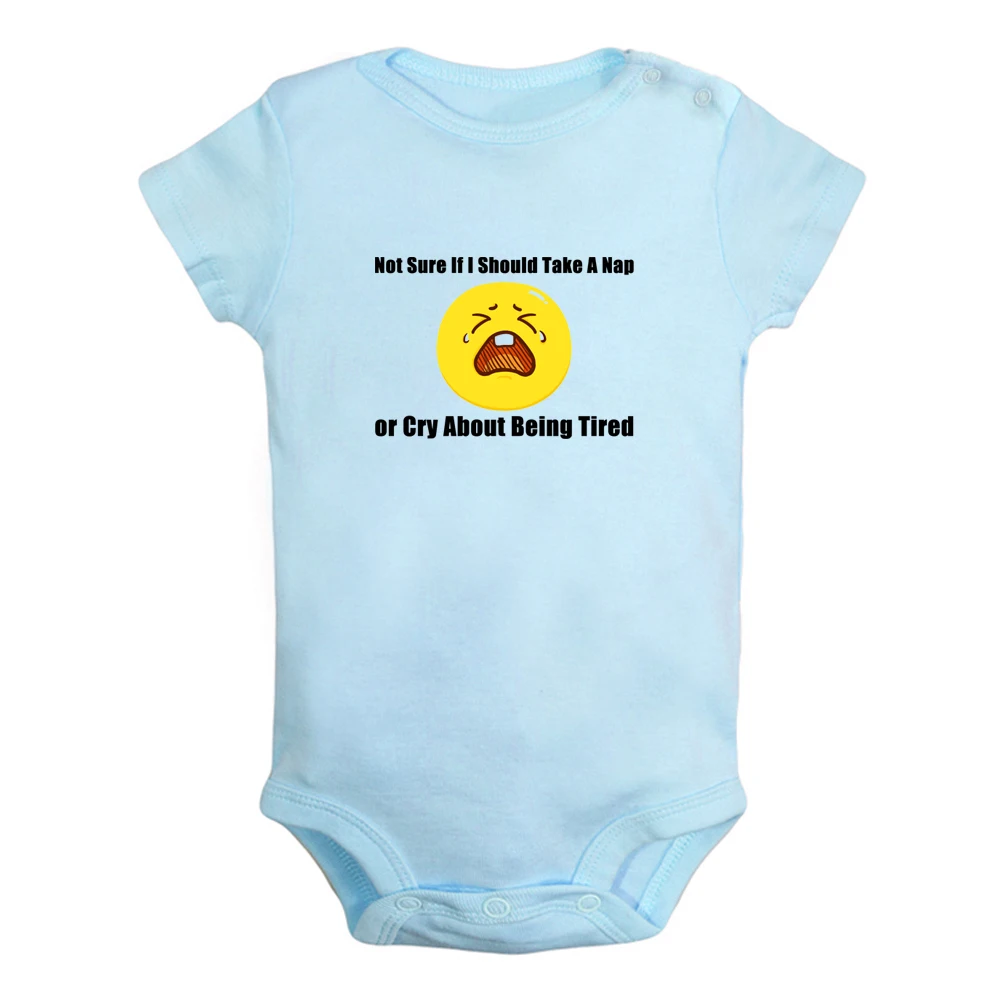 

Not Sure If I Should Take A Nap or Cry About Being Tired Baby Rompers Boys Girls Bodysuit Short Sleeves Jumpsuit Kids Clothes