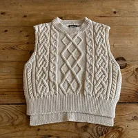8870 Stock Clearance Size 80 Baby Knitted Vest Autumn Winter Hemp Patterned Sweater Folding Loose Knitted Vest Girl's Waistcoat 6