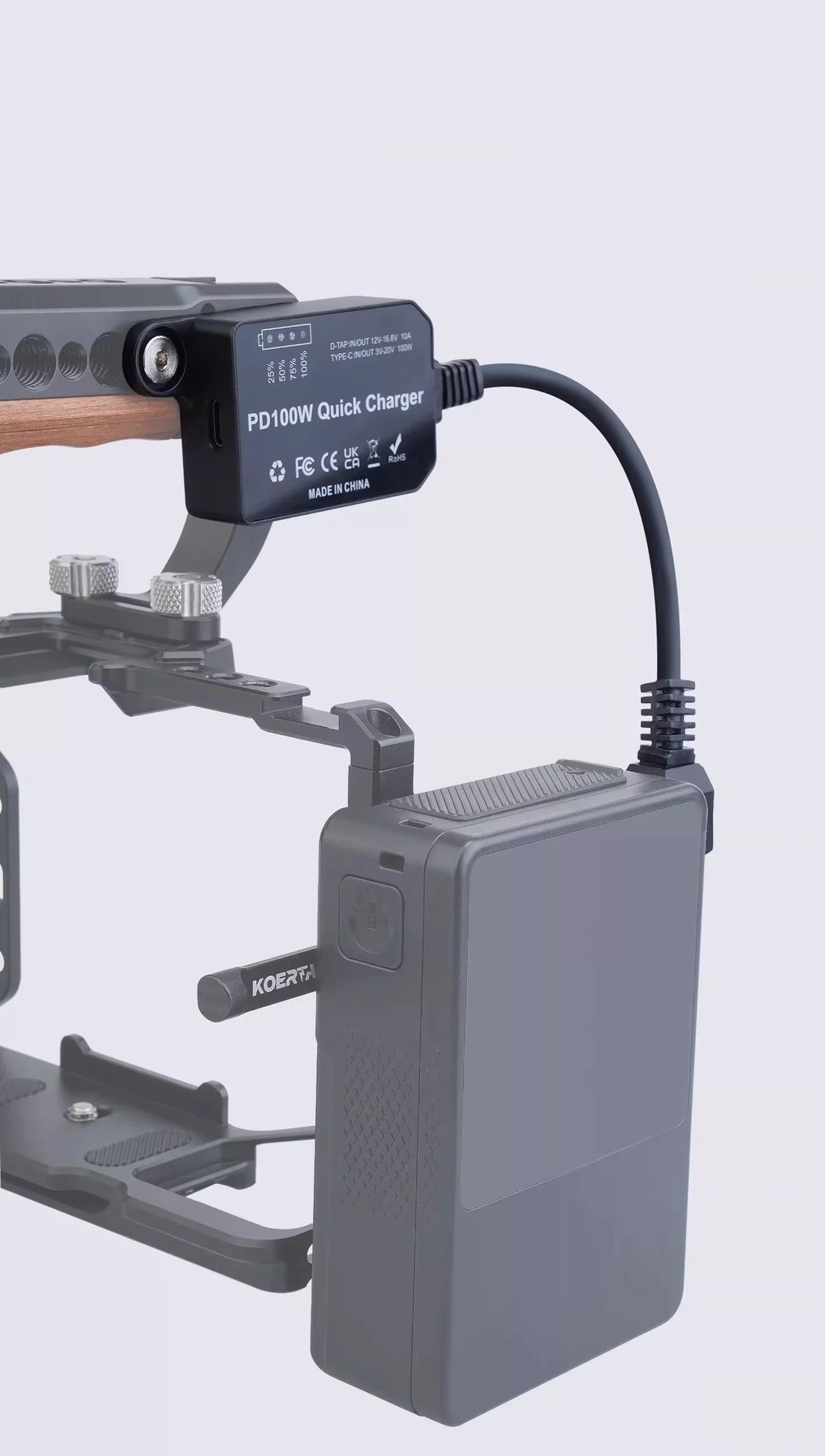 Dtap to Type-c PD 양방향 급속 충전기 케이블, V-마운트 골드-마운트 배터리용 USB-C PD 100W 고속 충전 전원 어댑터