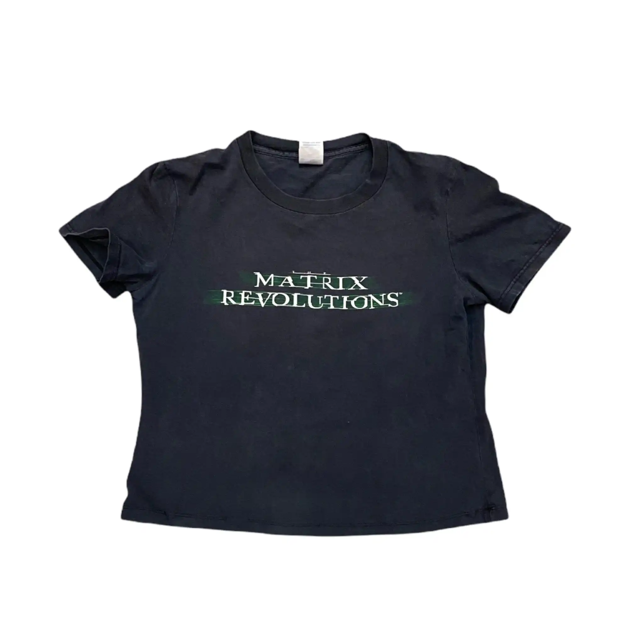 Maglietta Vintage Matrix Revolution Movie Promo Big Logo Black Green Top Neo Action Shirt
