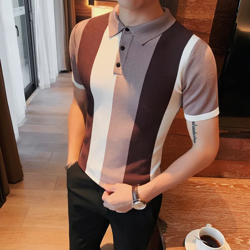 Brand Striped Mens Designer Polo Shirts 