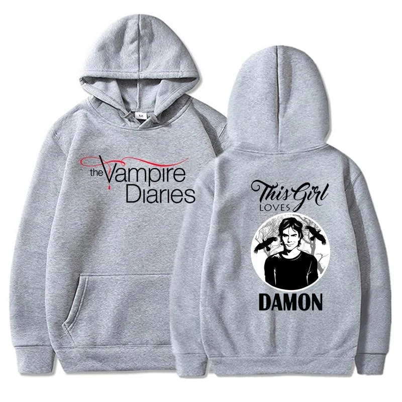 thumbnail image 1 of Sudaderas con capucha de The Vampire Diaries para mujer, Sudadera con capucha de personalidad de moda, jersey de manga larga suelto informal para exteriores, 1 of 5