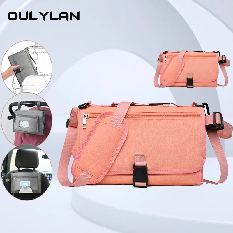 

Outting Bag Mummy Diaper Backpack functional Hangable Baby Carriage Urine Pad Bag Baby Mom Brings Baby Device Folding Diaper Bag