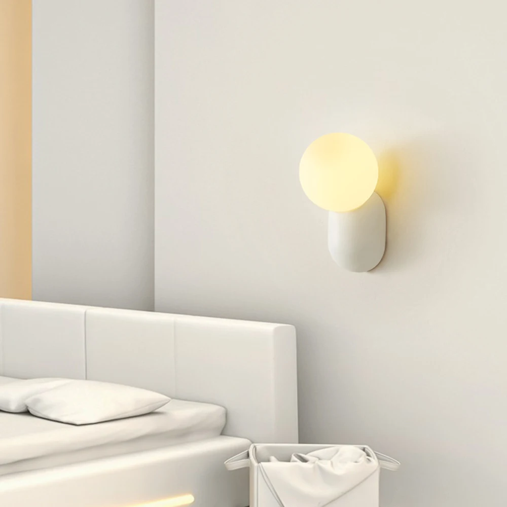 Cute Cream LED Wall Lamp Bedroom Living Children's room Bathroom Bedside Mirror Decoration Lighting Fixtures Wall Sconce Lights