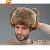 Fashion Thick Warm Bomber Hat Men Real Rabbit Fur Earflap Trapper Russian Cap Male Plus Size Winter Hats for Men Ski Russian Hat 1