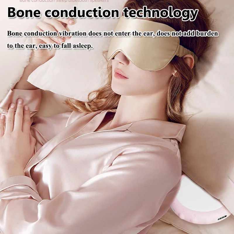 Under Pillow Bluetooth Speaker Bone Conduction Sleep Aid Soundbar Music Player with TF Card Slot Support Sleep Timer Rechargeabl