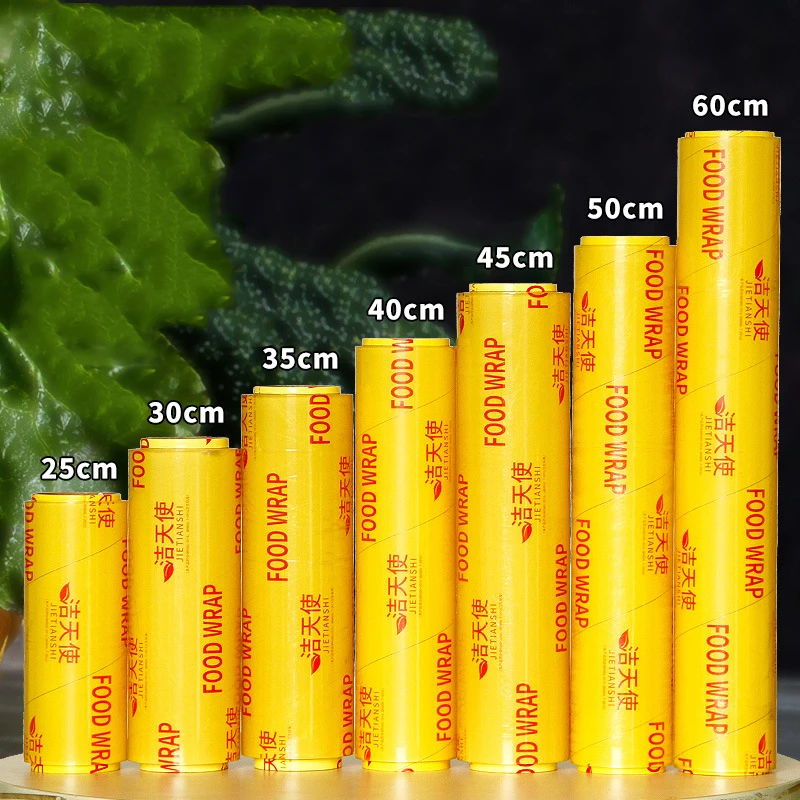 Large Roll Disposable PVC Cling Film Household Food Grade Plastic Wrap for Kitchen Storage 6