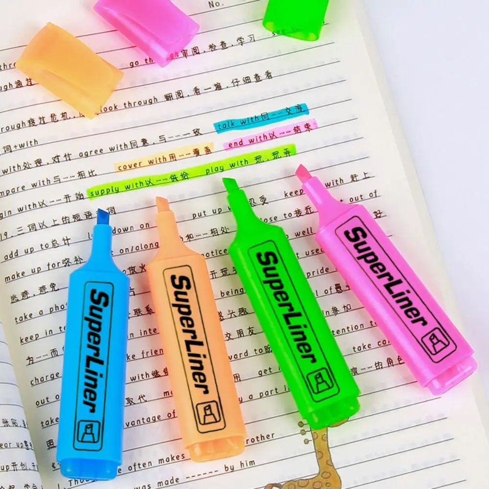 Flat Shape Highlighters Art Markers 4/6 Colors Pastel Markers School Office Supplies Oblique Drawing highlighter marker art marker marker pen