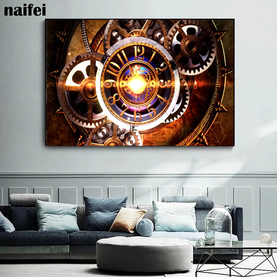 Diamond Painting Clock Kits 5D Diamond Painting Wall Clock Big Diamond  Paintings