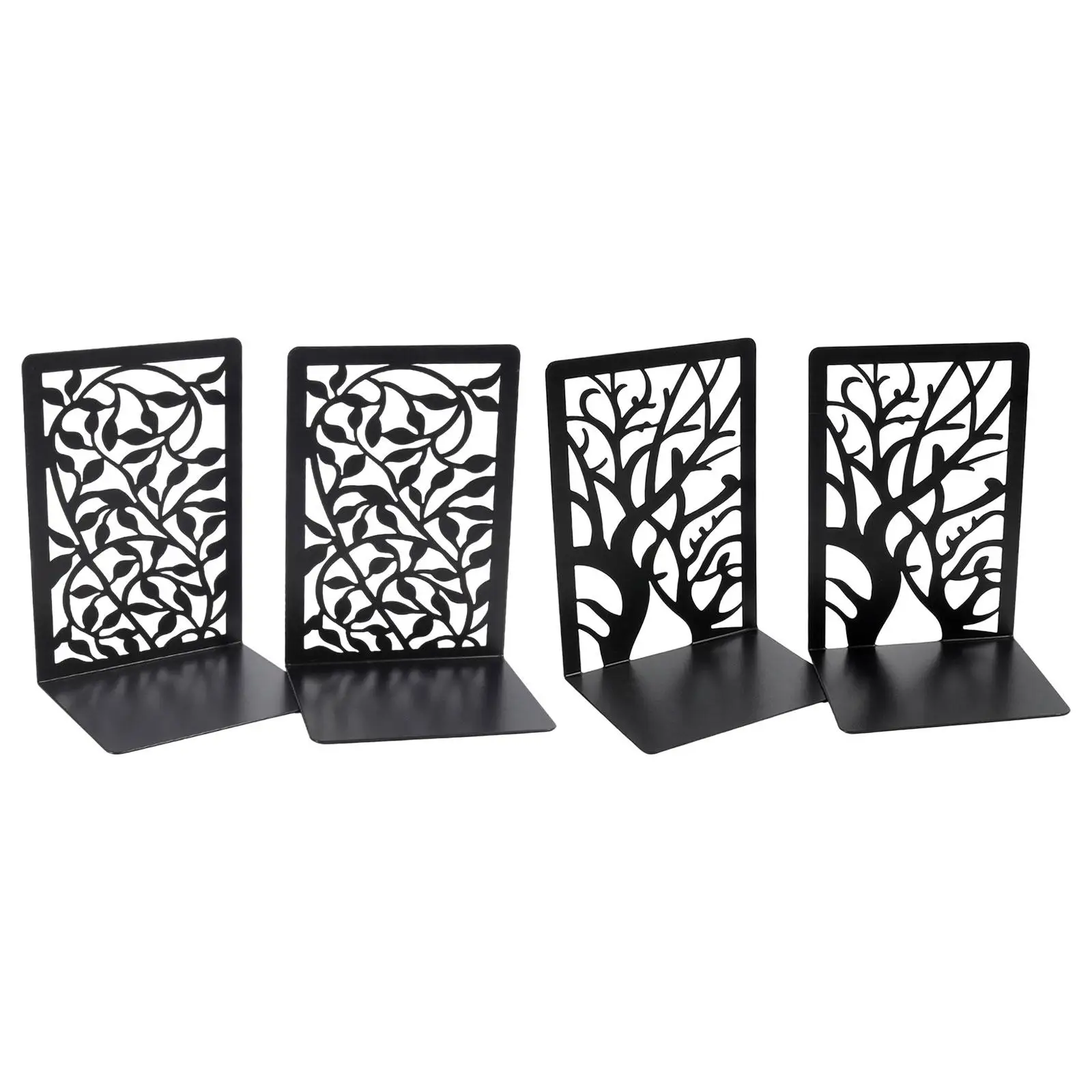 

Book Ends Book Shelf Holder Decorative Book Stoppers Heavy Duty Hollow Out Bookends for Restaurant Gift Bookmark Table Shelves