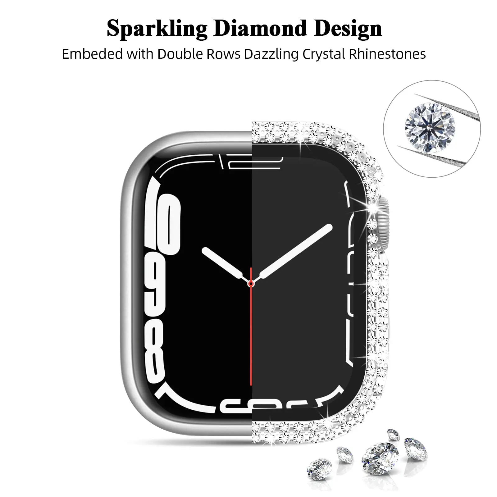 Diamond Full Protection Hard PC Cover Bumper with Tempered Glass Screen Protector