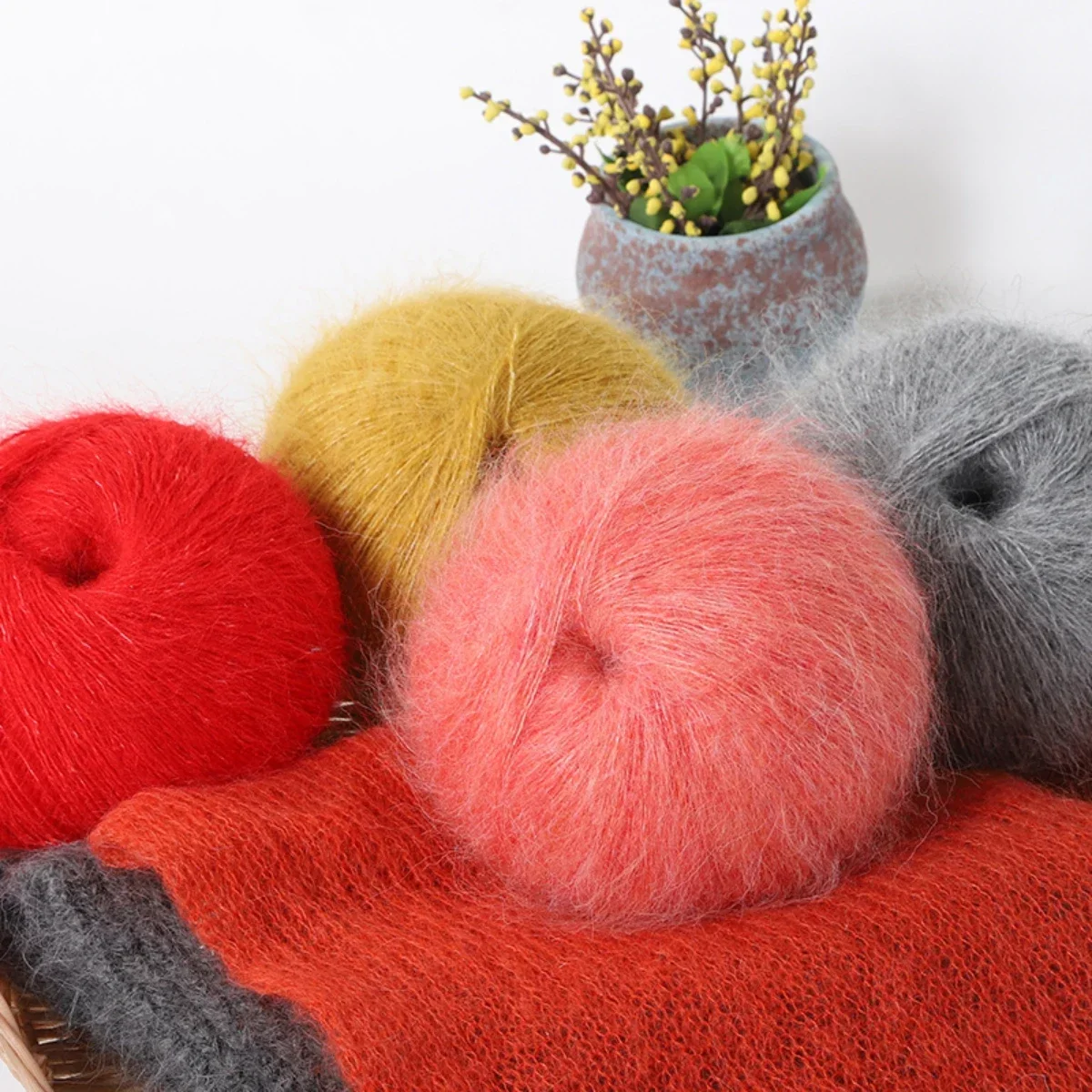 1pcs 50g Alpaca Mohair Yarn Long Plush Thick Crochet Wool Yarn For Knitting Scarf  Baby Sweater Summer Winter Thread 380m/416yd 4