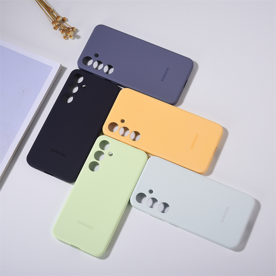 Original Samsung Galaxy S24 Ultra S24 Plus Case Silky Silicone Cover Soft-Touch Back Full Protective Housing S24Ultra S 24 S24+