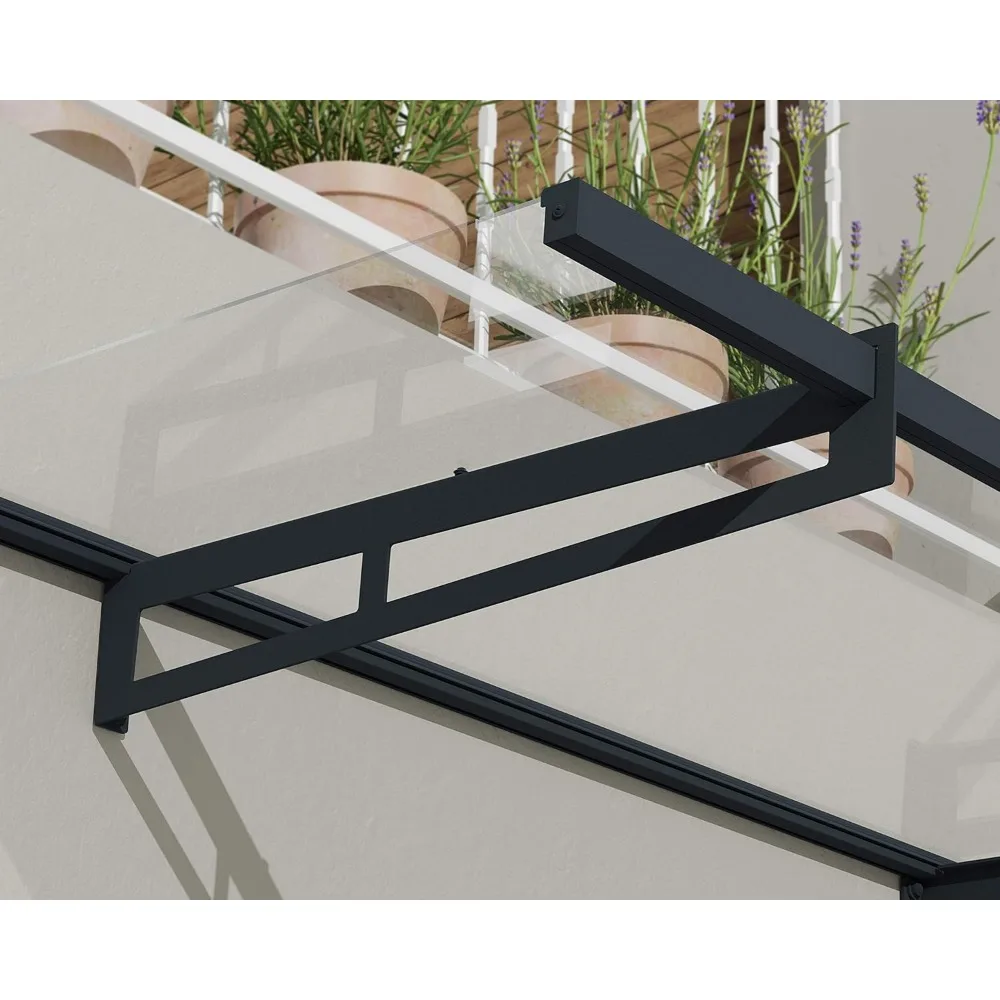 1500-5' x 3' Window & Door Awning for Door Entrance, High-End Polycarbonate Patio Canopy with Clear Panels, UV Protection 4