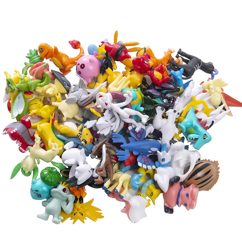 대형 24-144 Pcs  애니메이션 피규어 비 반복 스타일 3.5-6cm  리자몽 장난감 애완 동물 Collectible Model Kids 생일 선물