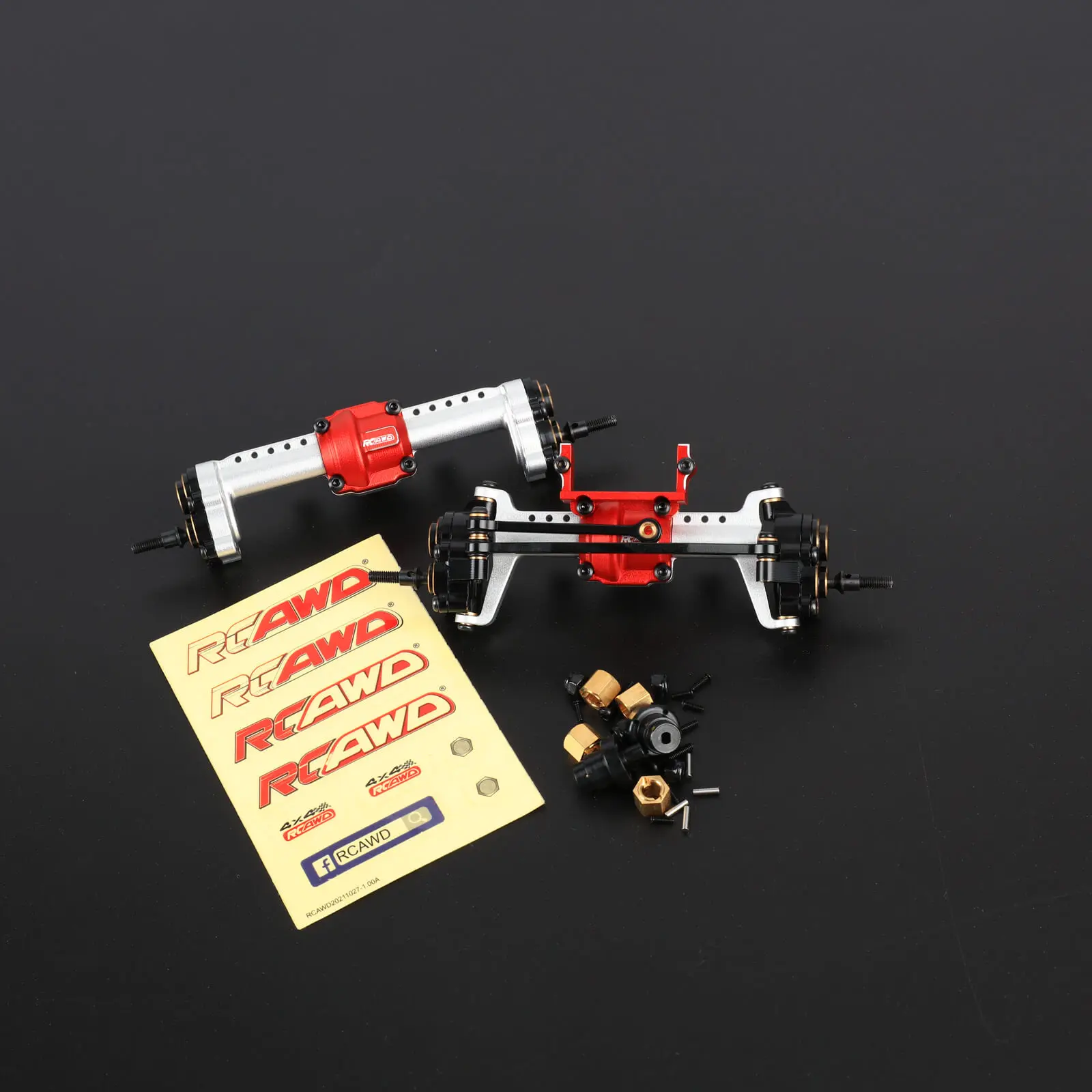 RCAWD Full Metal Differential & Drive Gear For 1/18 1/24 SCX24 FMS FCX18 RC Crawler - Red - View #4