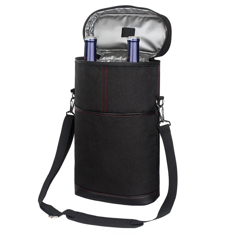 Cooler Wine Bottle Insulated Bag for Wine Thermal Adjustable Shoulder Strap for Outdoor Picnic Travel Carrier Glass Tote