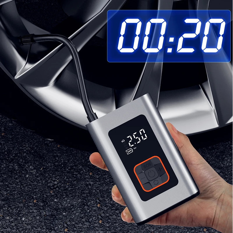 140PSI 무선 자동차 공기 압축기, 4000mAh 전기 공기 펌프, 타이어 팽창식 펌프, 오토바이, 자전거 공, 자동차 타이어 팽창기