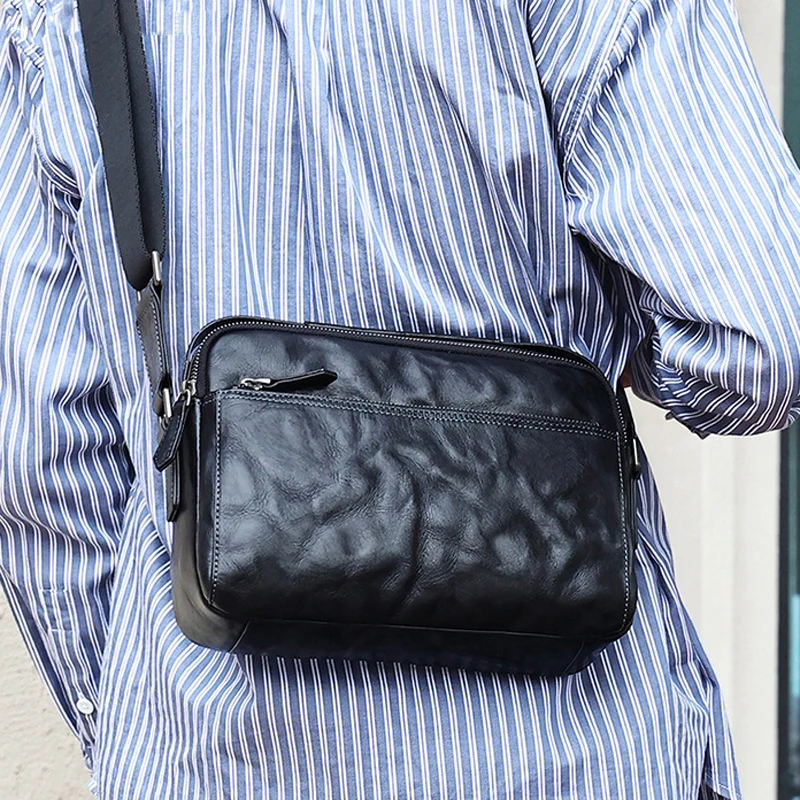 

AETOO Crossbody bag Men's plant tanned leather trend new products men's bag hand grab leather retro cross-body single shoulder