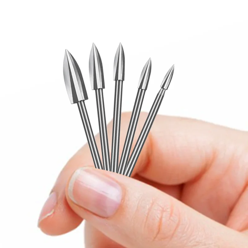 5 個木材彫刻彫刻ドリルアクセサリービット装備ロータリーツール 3