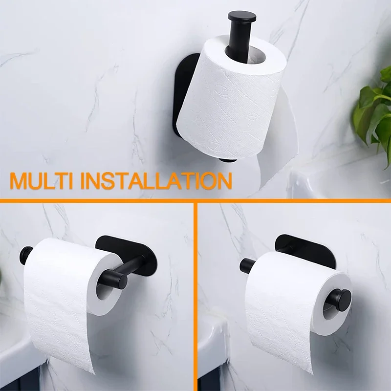 Description Picture 3 of itemNo Drilling Toilet Paper Holder SUS304 Stainless Steel Self Adhesive Wall Mount Tissue Towel Roll Dispenser for Bathroom Kitchen