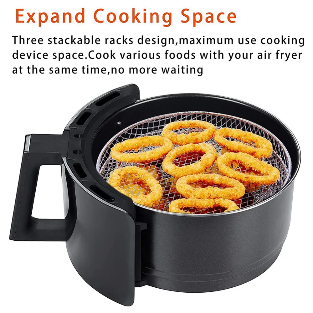 Air fryer 3-layers rack stackable for home kitchen