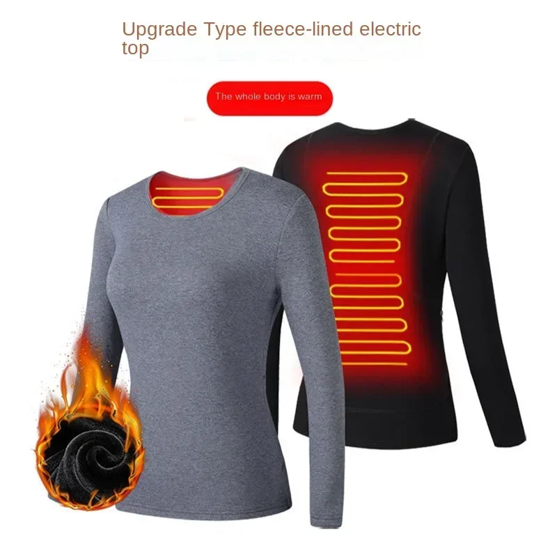 intelligent heating jacket plus velvet bottoming shirt USB charging heating autumn clothes for men and women factory outlet ce certified factory price electrical heating jacket for lab flask 500ml heating mantle