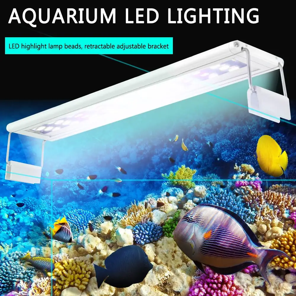 Aquarium LED Lighting Lamp Aquatic Plant Fish Tank LED Light Aquarium Light  Lighting Lampe Four Rows Lamp beads - AliExpress