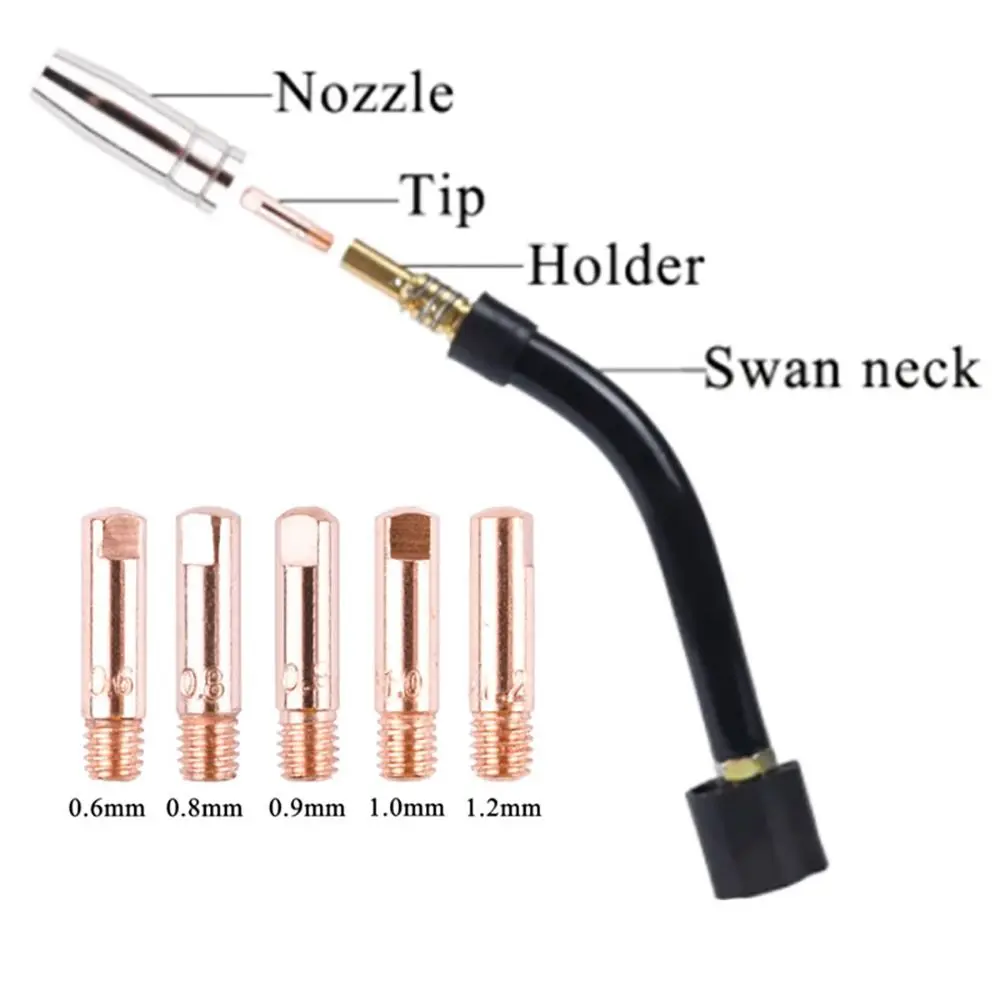 

5pcs 0.6/0.8/0.9/1.0/1.2mm Durable Replace Part Euro Style Welding Torch For MB-15AK 14AK MIG/MAG Gas Nozzle Contact Tip