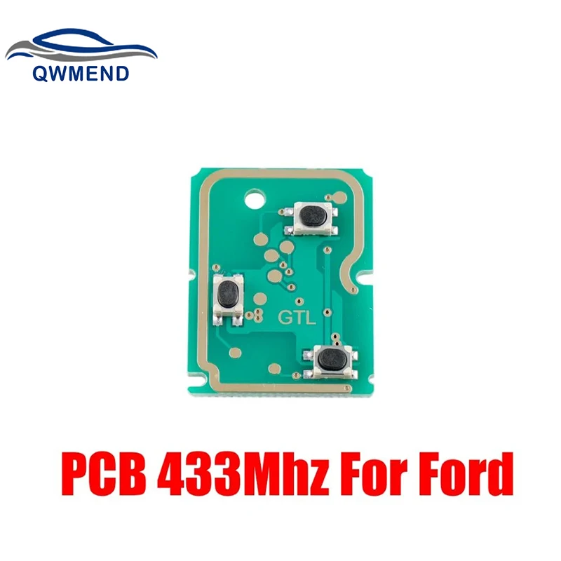 Qwmend Car Key Pcb Per Ford 433Mhz Per Ford Focus Fiesta Fusion C-Max Per Mondeo Galaxy C-Max S-Max Remote Key Electronic Board