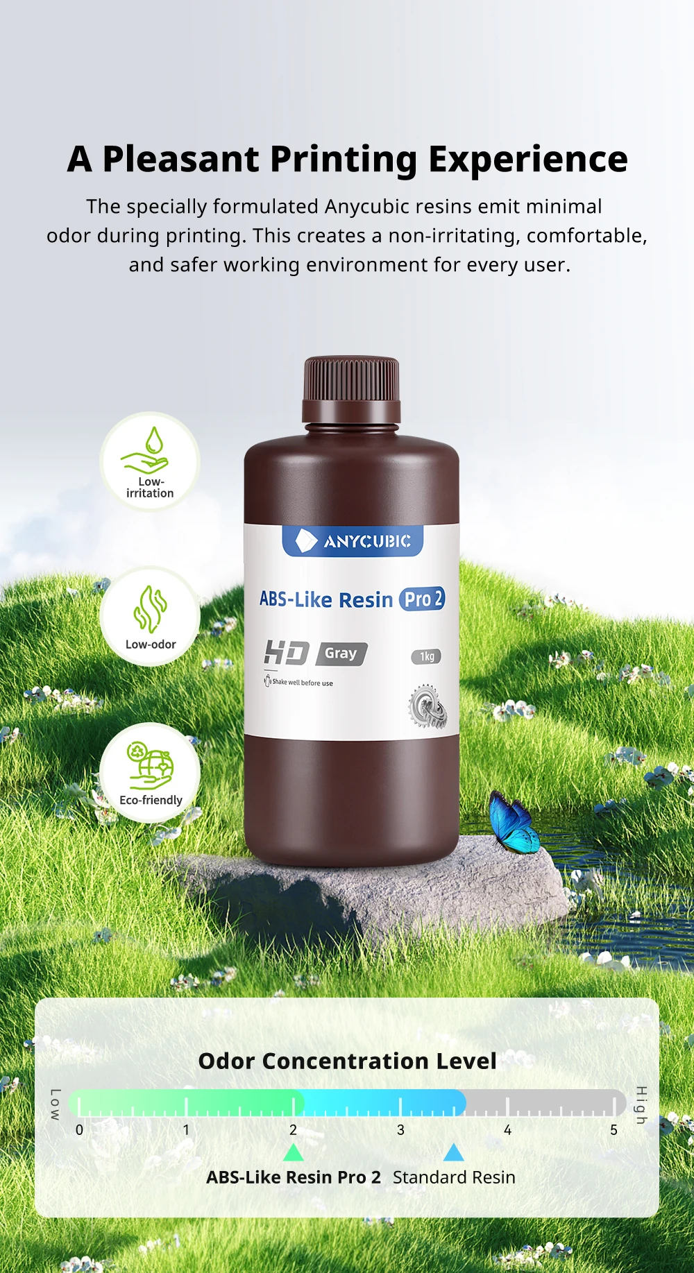 User working with a 3D printer using resin