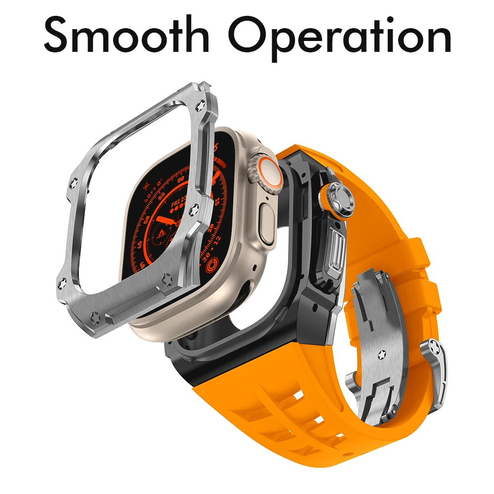 Apple Watch 개조 케이스,애플 워치용 수정 키트, 울트라 49mm 케이스, 소울 쿨, 아이워치 울트라 2 49 모드 키트, 불소 고무 스트랩, 316L 스테인리스 스틸