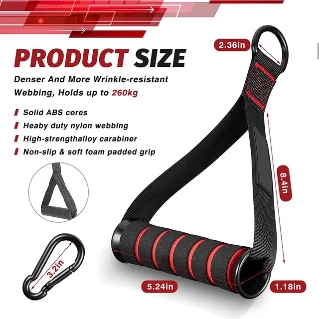Heavy-Duty D-Ring Gym Handles 3