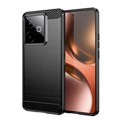 Custodia posteriore in silicone TPU morbido e resistente agli urti in fibra di carbonio