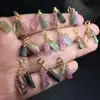 Unit One Piece Natural Double Watermelon Tourmaline Rough Gemstone Crystal Necklace Pendant With 925Silver Hook 4