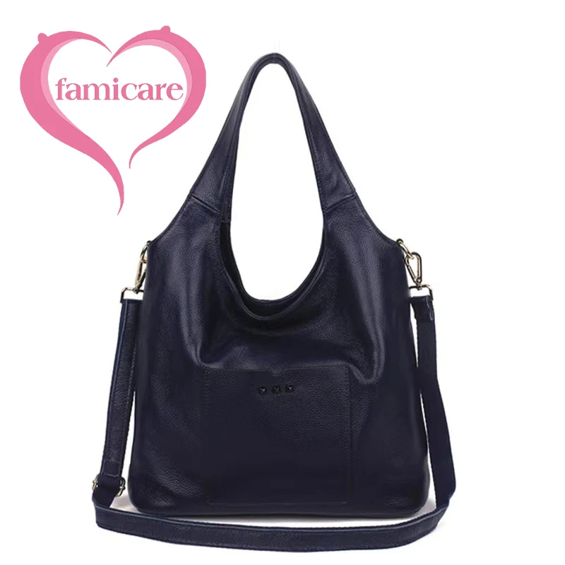 

Женская сумка-тоут из натуральной кожи, на одно плечо, на подмышке, модная, с заклепками, из воловьей кожи, большая вместительность, женская сумка через плечо