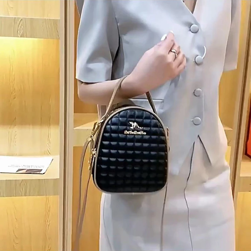 Women's Single Shoulder Crossbody Bag 3-Layer Main Space Large Capacity Handbag Woman Small Round Bag Versatile New Style