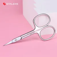 STALEKS SE-22-1Nail Scissors High Quality Stainless Steel Elbow Eyebrow Scissors Exfoliating scissors Trim Nose Hair Makeup Tool 1