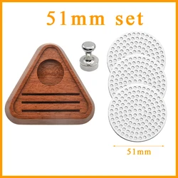 Coffee Filter Set with Storage Stand - 3 - Piece Reusable Coffee Puck Screen and Magnetic Removal Tool (51mm set)