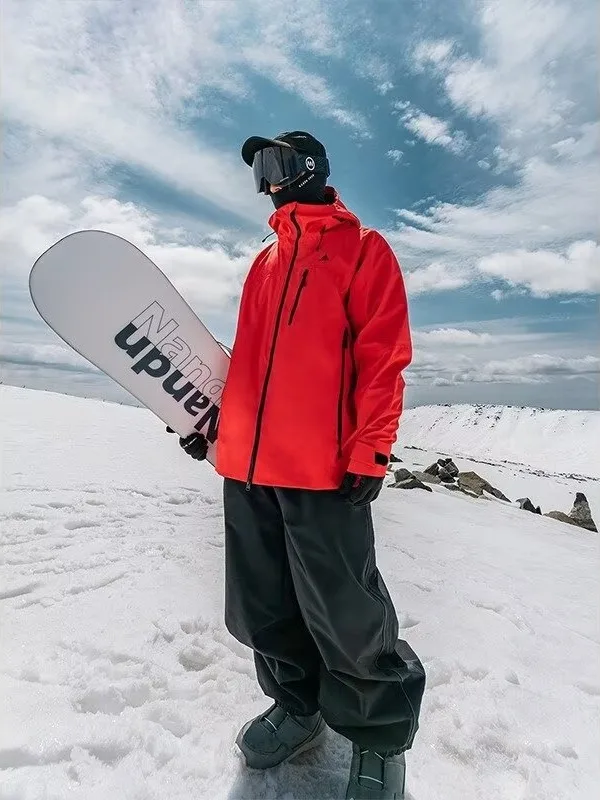Skiing Pants Men's Women's Single Board Waterproof Loose Fit Wear Resistant Professional Double Board